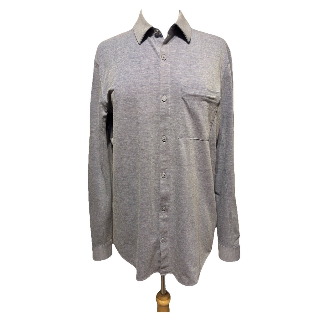 Lululemon Commission Oxford Button Shirt Mens XL 44" x 30"  Blue Long Sleeve EUC